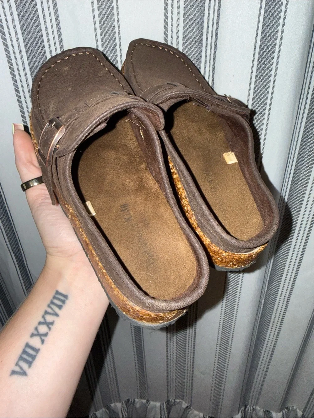 Kids Brown Cork-Soled Moccasin Slip-Ons